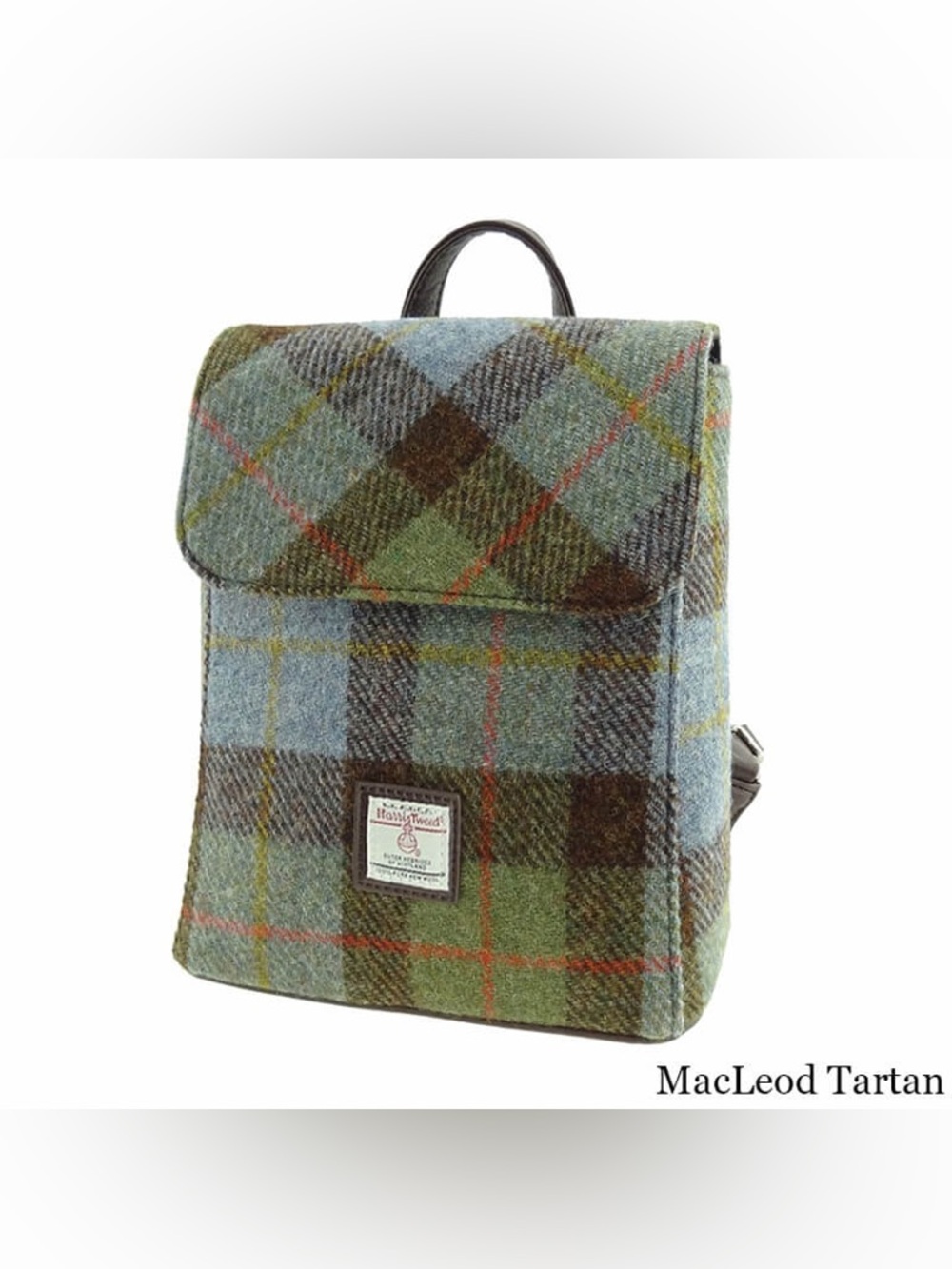 *New* Glen Appin of Scotland Plaid Irish Tweed and Leather Backpack